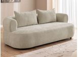 3-Sitzer HOME AFFAIRE "LUSSAC 3-Sitzer Design-Sofa mit Zierkissen, Maße B/T/H: 202/123/78 cm", creme, B:202cm H:78cm T:122,5cm, 100% Polyester, Sofas, 3-Sitzer, hoher Sitzkomfort und modernes Design, Sofa ohne Bettfunktion