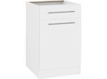 Unterschrank WIHO KÜCHEN "Unna", weiß (front und korpus: weiß), B:50cm H:82cm T:57cm, Schränke, Unterschrank, 50 cm breit, ohne Arbeitsplatte