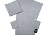 Gästehandtuch ROSS "Cashmere feeling", grau (chrom), B:30cm L:50cm, Frottier, Baumwolle, Handtücher, Gästehandtuch, 100% Baumwolle, mit Wellen-Bordüre, große Farbauswahl