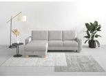 Ecksofa HOME AFFAIRE "Summer L-Form", silber, B:249cm H:91cm T:164cm, 95% Polyester, 5% Polyamid, Sofas, Ecksofa, mit Recamiere, mit oder ohne Bettfunktion und Bettkasten, Cord-Bezug
