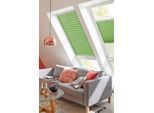 Dachfensterplissee SUNLINES "Classic Style Crepe", grün (lindgrün, weiß), B:117cm H:116cm, Obermaterial: 100% Polyester, Plissees, Dachfensterplissee, mit Führungsschienen