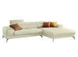 Ecksofa W.SCHILLIG "Piedroo, Designsofa mit tollem Sitzkomfort, elegant und bequem, L-Form", beige (sahara s37), B:303cm H:70cm T:193cm, Stoff S37 (100% Polyester): Luxus-Microfaser in Lederoptik, Sofas, Ecksofa, Kopfteilverstellung, wahlweise mit Sitztiefenverstellung, Breite 303cm