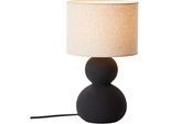 Tischleuchte "Malu", schwarz, 1, Ø 22cm H: 37,5cm, 1 Stk., LEGER HOME BY LENA GERCKE, Leuchten, max. 40W, Leinenschirm, Keramik, Höhe: 37,5 cm, Ø 22 cm, Tischleuchte
