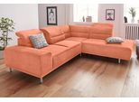 Ecksofa SIT & MORE "Mariola L-Form", orange (terrakotta), B:263cm H:93cm T:234cm, Luxus-Microfaser (100% Polyester);Struktur (100% Polyester);Luxus-Microfaser ALTARA NUBUCK (100% Polyester), Sofas, Ecksofa, mit Federkern und Ottomane, inklusive Sitztiefenverstellung