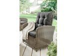 Loungesessel DESTINY "MERANO", grau (vintage grau), B:67cm H:99cm T:74cm, Obermaterial: 100% Polyester. Füllung: 100% Polyurethan, Sessel, Loungesessel, Aluminium, Polyrattan, inkl. Auflagen, mit Rückteilverstellung