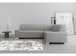 Ecksofa DOMO COLLECTION "Anzio in kubischer Formensprache, flache Armlehnen, L-Form", grau, B:259cm H:85cm T:191cm, Sofas, Ecksofa, Wahlweise mit Bettfunktion und Federkern für hohen Sitzkomfort