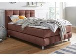 Boxspringbett HOME AFFAIRE "Salo", braun, B:134cm L:211cm, Struktur (100% Polyester);Bezug der Spiegelfläche Matratzendrell aus 100% Polyester;Samtoptik (100% Polyester), Komplettbetten, Boxspringbett, incl. Topper, 6 Breiten, 2 Härtegrade, TFK auch in Härtegrad 4