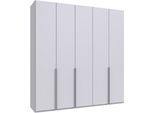 Kleiderschrank WIMEX "Mugano,in 5 Breiten,2 Höhen,2 Tiefen, viele Farben, Made in Germany", weiß, griffe alufarben, B:225cm H:236cm T:58cm, Holzwerkstoff, Schränke, Kleiderschrank, mit langen Griffen aus Metall, mit oder ohne Spiegel