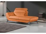 Recamiere EGOITALIANO "Sueli, extravagantes Design und erstklassiger Sitzkomfort", orange, B:180cm H:100cm T:110cm, Leder »NUVOLE« (Echtes Rindsleder). Halbnatürliches, halbnarbiges Rindsleder mit einer natürlichen Körnung von 1, 2 bis 1, 4 mm. Dieses Leder hat eine weiche, wachsartige Hand mit mattem Aussehen und einem Wolkeneffekt. Es handelt sich um ein Naturleder, das die ursprünglichen Eigens