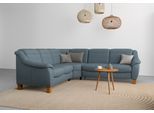 Ecksofa HOME AFFAIRE "Caldera L-Form", blau (blaugrau), B:270cm H:91cm T:250cm, 100% Polyester, Sofas, Ecksofa, Federkern, wahlweise mit Kopfteilverstellung, Bettfunktion, Bettkasten