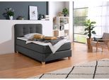 Boxspringbett HOME AFFAIRE, grau (anthrazit), B:138cm L:209cm, Komplettbetten, Boxspringbett, inklusive Komfortschaum-Topper