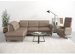 Ecksofa SIT & MORE "Grenoble L-Form mit Federkern", grau (taupe), B:247cm H:85cm T:222cm, Sofas, Ecksofa, wahlweise mit Bettfunktion, Bettkasten, Arm- und Kopfteilverstellung