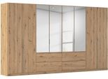 Drehtürenschrank OTTO HOME "Kleiderschrank Schrank Garderobe AGORDO mit Dekor- oder Hochglanzfront", eiche artisan, B:360cm H:210cm T:54cm, Holzwerkstoff, Schränke, Drehtürenschrank, mit Außenschubkästen, in 7 Breiten und 2 Höhen MADE IN GERMANY