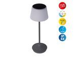 NÄVE LED Tischleuchte "Solarleuchte / Akkuleuchte "EMMI", grau, 1, Ø 13cm H: 38cm, 1 Stk., Leuchten, Solarbetrieb, Akkubetrieb, CCT, Berührungssensor, Akkutischleuchte, LED Tischleuchte