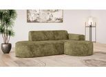 Ecksofa OTTO HOME "ADELLA Design-Sofa mit Recamiere rechts/links, 248/159/76 cm", grün, B:248cm H:76cm T:159cm, 100% Polyester, Sofas, Ecksofa, L-Form mit Wellenunterfederung, runde Form, auch in Cord