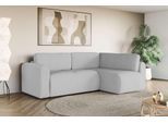 Ecksofa OTTO HOME "Zacharia wahlweise Schlafsofa mit Bettkasten, B/T/H 250/166/86 cm", grau (hellgrau), B:250cm H:86cm T:166cm, 100% Polyester, Sofas, Ecksofa, L-Form mit Wellenunterfederung, Ottomane rechts oder links bestellbar