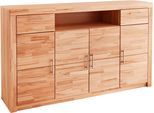 Highboard VOGL MÖBELFABRIK "Toronto", beige (kernbuche teilmassiv), B:182cm H:107cm T:42cm, Sideboards, Highboard, opt. Glastüren, teilmassiv, Rahmenoptik, Made in Germany