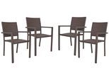 Stapelstuhl GARDEN PLEASURE "MALAGA", braun (coffee, coffee, coffee), B:55cm H:88cm T:57cm, Kunststoff, Stühle, Stapelstuhl, 4er Set, aus Aluminium