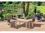 Garten-Essgruppe GARDEN PLEASURE "NORVELL/PUEBLO", braun (hellbraun), Sitzmöbel-Sets, Garten-Essgruppe
