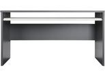 Schreibtisch VOGL MÖBELFABRIK "Barrie mit 2-farbigem Tastaturauszug", grau (grafitgrau), B:160cm H:73cm T:80cm, Tische, Schreibtisch, in 2 Breiten, 2,5 cm Tischplattenstärke, Made in Germany
