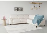 Ecksofa SIT & MORE "Sinatra L-Form", beige (creme), B:251cm H:85cm T:231cm, 100% Polyester, Sofas, Ecksofa, optinal mit Kopfteilverstellung und Armteilfunktion, Metallfüße