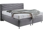 Boxspringbett "Sigma", grau, B:215cm L:210cm, Bezug Bett: Microvelours (100% Polyester) oder Feinstruktur (100% Polyester);Bezug Bonnell-Federkernmatratze: 100% Polyester;Bezug Kaltschaummatratze: 100% Polyester;Bezug Tonnentaschenfederkernmatratze: 80% Baumwolle, 20%Polyester, WESTFALIA SCHLAFKOMFORT, Komplettbetten, Boxspringbett