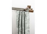 Gardinenschiene GARESA "Cubus, Quader Innenlauf", braun (chromfarben, nussbaum), L:410cm, Gardinenstangen, Gardinenschiene, Innenlauf-Vorhanggarnitur, verlängerbar, Holz-Aluminium
