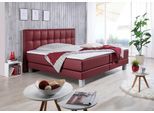 Boxspringbett HOME AFFAIRE "Tavira", rot (bordeaux), B:107cm L:208cm, Komplettbetten, Boxspringbett, in 4 Breiten, 4 Farben und 3 Matratzenarten, incl. Topper