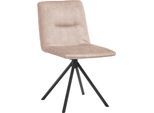 Polsterstuhl MUSTERRING "JustB SP500", beige (oyster), 1 Stk., Veloursstoff, drehbar, Stühle, Polsterstuhl, ohne Armlehne, wahlweise mit Drehfunktion, Stativgestell in schwarz