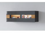 Hängevitrine OTTO HOME "Toledo,Breite 131 cm trendige Glasvitrine mit dekorative MDF-Front", schwarz (antrazit, antrazit hgl, alteiche), B:131cm H:45cm T:37cm, ABS-Kunststoff, FSC-zertifizierter Holzwerkstoff, Glas, MDF, Melamin, Schränke, Hängevitrine, Vitrine mit Glasfront, ohne Beleuchtung, viel Stauraum