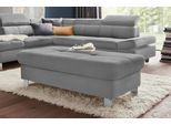 Hocker EXXPO - SOFA FASHION "Fiji Bankhocker mit Staufach unter der Sitzfläche", grau (grau melange), B:116cm H:45cm T:70cm, Luxus-Kunstleder;Webstoff (100% Polyester);Webvelours (100% Polyester), Hocker, Hocker, elegant modern mit toller Detailverarbeitung