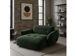 Chaiselongue BETYPE "Be Fluffy, moderner Love Seat, XXL Sofa, Lese-Sessel, Big-Sessel für 2", grün (dunkelgrün), B:182cm H:87cm T:184cm, 100% Polyester, Sofas, Chaiselongue, Softes Sitzgefühl, moderne Kedernaht, hochwertiger Bezug