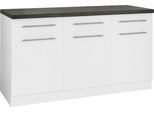Unterschrank WIHO KÜCHEN "Unna", weiß (front und korpus: weiß, arbeitsplatte: granit schwarz), B:150cm H:85cm T:60cm, Schränke, Unterschrank, 150 cm breit