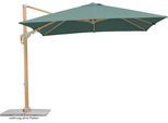 Ampelschirm SCHNEIDER SCHIRME "»Rhodos Twist Loft«", grün, Obermaterial: 100% Polyester, Standschirme, Ampelschirm, 300x300 cm, flexibler Ampelschirm in moderner Leinenstruktur