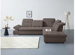 Ecksofa COTTA "Holiday L-Form mit Sitztiefen-, Armteil- und Kopfteilverstellung", grau (taupe), B:310cm H:86cm T:265cm, 90% Polyester, 10% Polyamid, Sofas, Ecksofa, wahlweise mit Bettfunktion & Bettkasten
