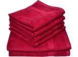 Handtuch Set DYCKHOFF "Planet", rot, 6 Stk., Frottier, Frottier, Obermaterial: 100% Baumwolle, Handtuch-Sets, Handtuch Set, 4 Handtücher (50x100cm), 2 Duschtücher (70x140cm)
