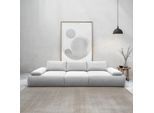 Big-Sofa DOMO COLLECTION "Évora Megasofa Breite 324 cm", silber, B:324cm H:80cm T:113cm, 95% Polyester, 5% Baumwolle, Sofas, Big-Sofa, Federkern, inkl. Armlehnenverstellung, Struktur grob, silber