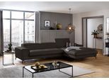 Ecksofa W.SCHILLIG "piedroo, Designsofa mit tollem Sitzkomfort, bequem, L-Form", braun (braun z59), B:343cm H:70cm T:193cm, Longlife Xtra-Leder Z59: Glattleder mit modischer Prägung. Hautstärke 0, 9 - 1, 1 mm, Sofas, Ecksofa, Kopfteilverstellung, wahlweise mit Sitztiefenverstellung, Breite 343cm