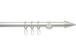 Gardinenstange LIEDECO "Fertigstilgarnitur 20 mm Power Spitze" Gr. 2, grau (aluminiumfarben), L:160cm Ø:2mm, Eisen, Gardinenstangen, Gardinenstange, Gardinenstange Komplett