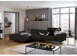 Ecksofa W.SCHILLIG "piedroo, Designsofa mit tollem Sitzkomfort, bequem, L-Form", schwarz (schwarz z59), B:343cm H:70cm T:193cm, Longlife Xtra-Leder Z59: Glattleder mit modischer Prägung. Hautstärke 0, 9 - 1, 1 mm, Sofas, Ecksofa, Kopfteilverstellung, wahlweise mit Sitztiefenverstellung, Breite 343cm