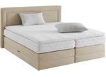 Boxspringbett, beige, B:195cm L:210cm, WESTFALIA SCHLAFKOMFORT, Komplettbetten, Boxspringbett, wahlweise mit Bettkasten und Topper