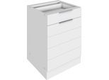 Unterschrank KOCHSTATION "KS-Luhe", weiß (weiß matt, weiß), B:60cm H:82cm T:60cm, MDF, Schränke, Unterschrank, 60 cm breit, hochwertige MDF-Fronten mit waagerechter Lisene