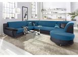 Wohnlandschaft TRENDMANUFAKTUR "Rondo 3, zeitlos und modern, im Materialmix, U-Form", schwarz (schwarz, petrol), B:320cm H:85cm T:94cm, Kunstleder SOFTLUX / Struktur (77% Polyester; 23% Polyacryl);Luxus-Microfaser ALCAZAR (100% Polyester) / Feinstruktur (100% Polyester), Sofas, Wohnlandschaft, wahlweise für mehr Komfort mit Federkern, wahlweise mit Bettfunktion