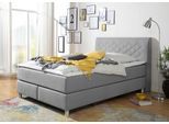 Boxspringbett HOME AFFAIRE "Parla", grau, L:218cm, 100% Polyester, Komplettbetten, Boxspringbett, incl. Topper, 4 Farben in 4 Breiten, 2 Härtegraden, 3 Matratzenarten