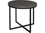 Couchtisch MÄUSBACHER "Couchtisch rund", grau (schwarz, keramik optik grau), H:50,5cm, Tische, Couchtisch, Couchtisch rund Durchmesser 60cm, Metallgestell