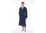 Bademantel FRAMSOHN FROTTIER "Leichter Bademantel Herren" Gr. S, blau (jeansblau), L:120cm, Jersey, Hausmäntel, Bademantel, Besonders leichter Jerseybademantel