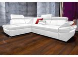 Ecksofa EXXPO - SOFA FASHION "Salerno, Funktionssofa, hoher Sitzkomfort, Breite 268cm, L-Form", weiß, B:268cm H:77cm T:204cm, NaturLeder;Primabelle-Microfaser (100% Polyester);Luxus-Kunstleder, Sofas, Ecksofa, inkl. Kopf- und Armteilverstellung, wahlweise mit Bettfunktion