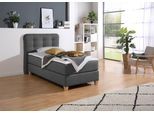 Boxspringbett HOME AFFAIRE, grau (anthrazit), B:108cm L:209cm, Komplettbetten, Boxspringbett, inklusive Komfortschaum-Topper