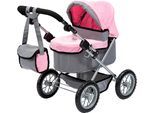 Puppenwagen BAYER "Trendy, Fee", grau (grau, rosa), Puppenwagen, KinderB:41cm H:68cm T:67cm, Kunststoff, Metall, Stoff, Puppenwagen, mit Wickeltasche, B:41cm H:68cm T:67cm