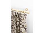Gardinenstange GARESA "Sandri Vollrund, Endknopf Reno", beige (natur), L:160cm, Holzwerkstoff, Gardinenstangen, Gardinenstange, Vorhanggarnitur aus Holz, verlängerbar, mit Ringe
